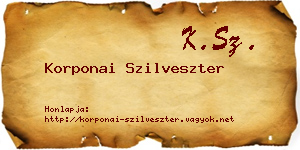 Korponai Szilveszter névjegykártya