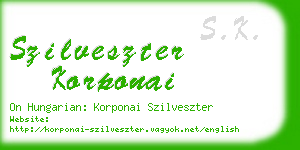 szilveszter korponai business card